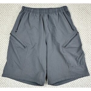 Vtg Nike Shorts Mens L Gray Clima-Fit Elastic Waist 5 Zip Pockets Outdoor Hiking